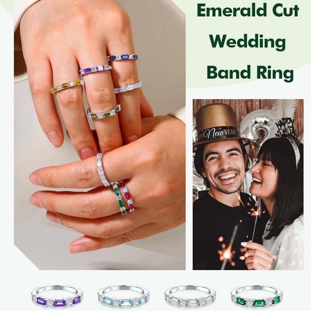 3mm Aquamarine Eternity Ring - Stackable Birthsto… - image 3